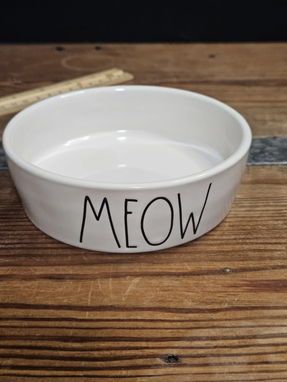 Rae Dunn Ceramic 'MEOW' Cat Bowl - White
